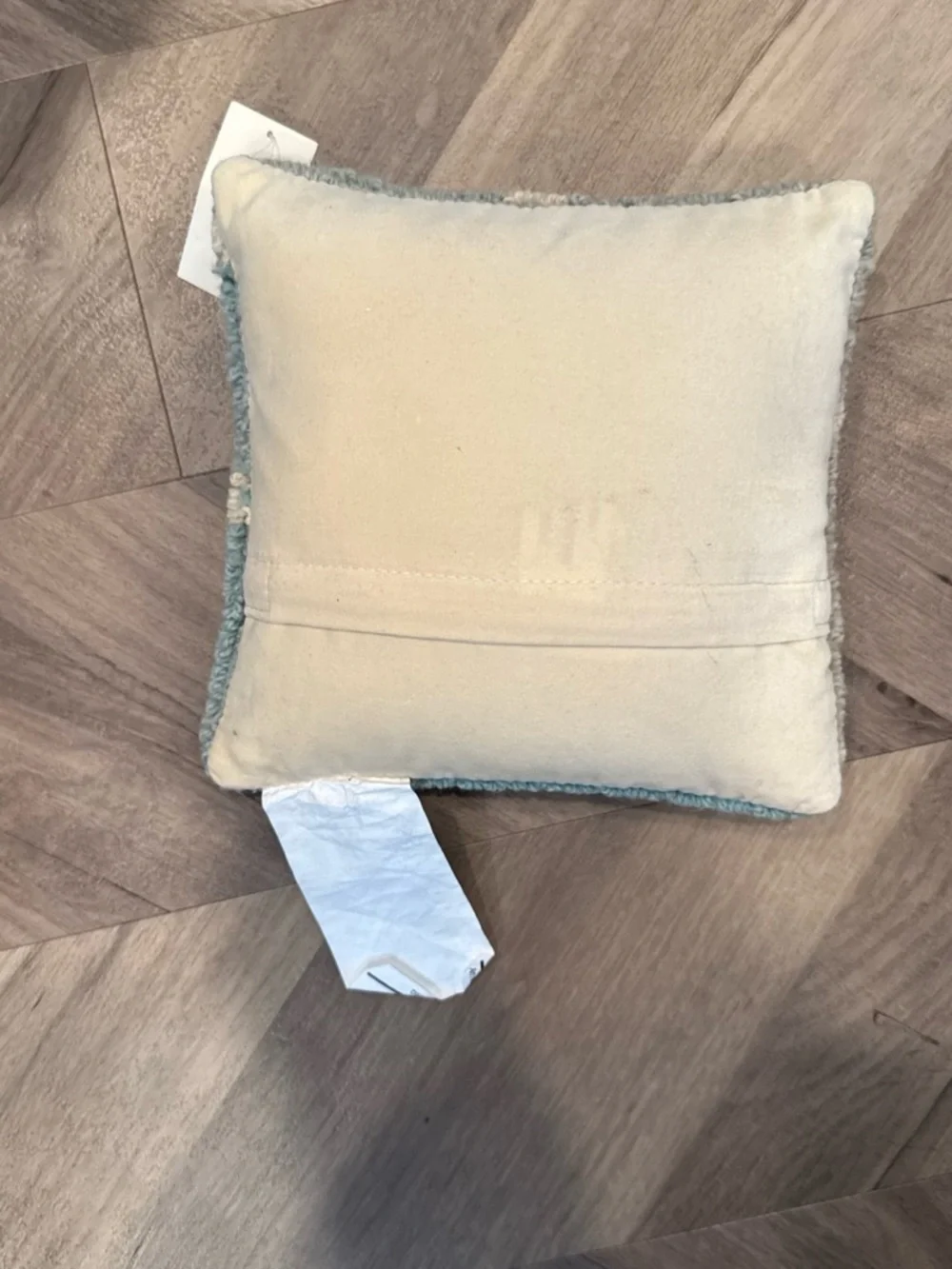 Unicorn Hooked Accent Pillow - Cream & Light Blue